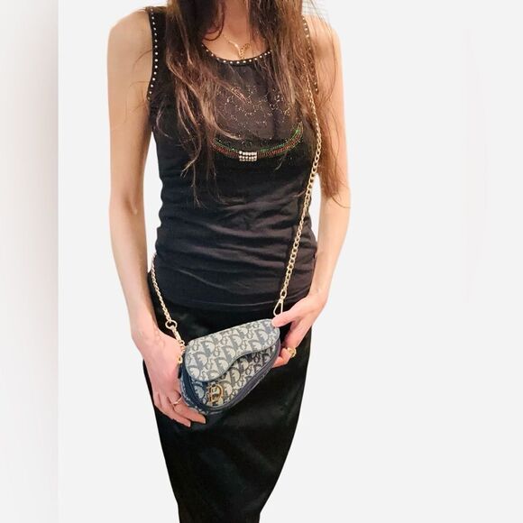 COPY - Dior blue Saddle Pouch - Picture 1 of 16